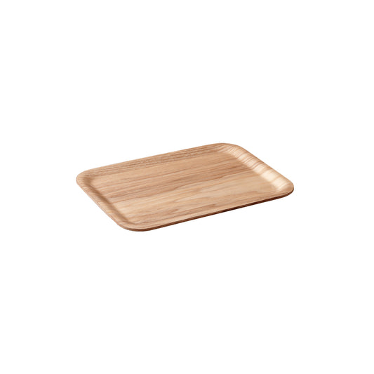 Wooden tray on a white background