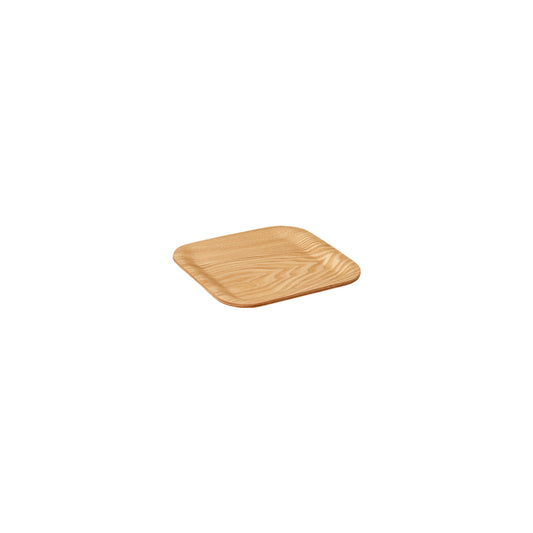 Wooden square coaster on a white background