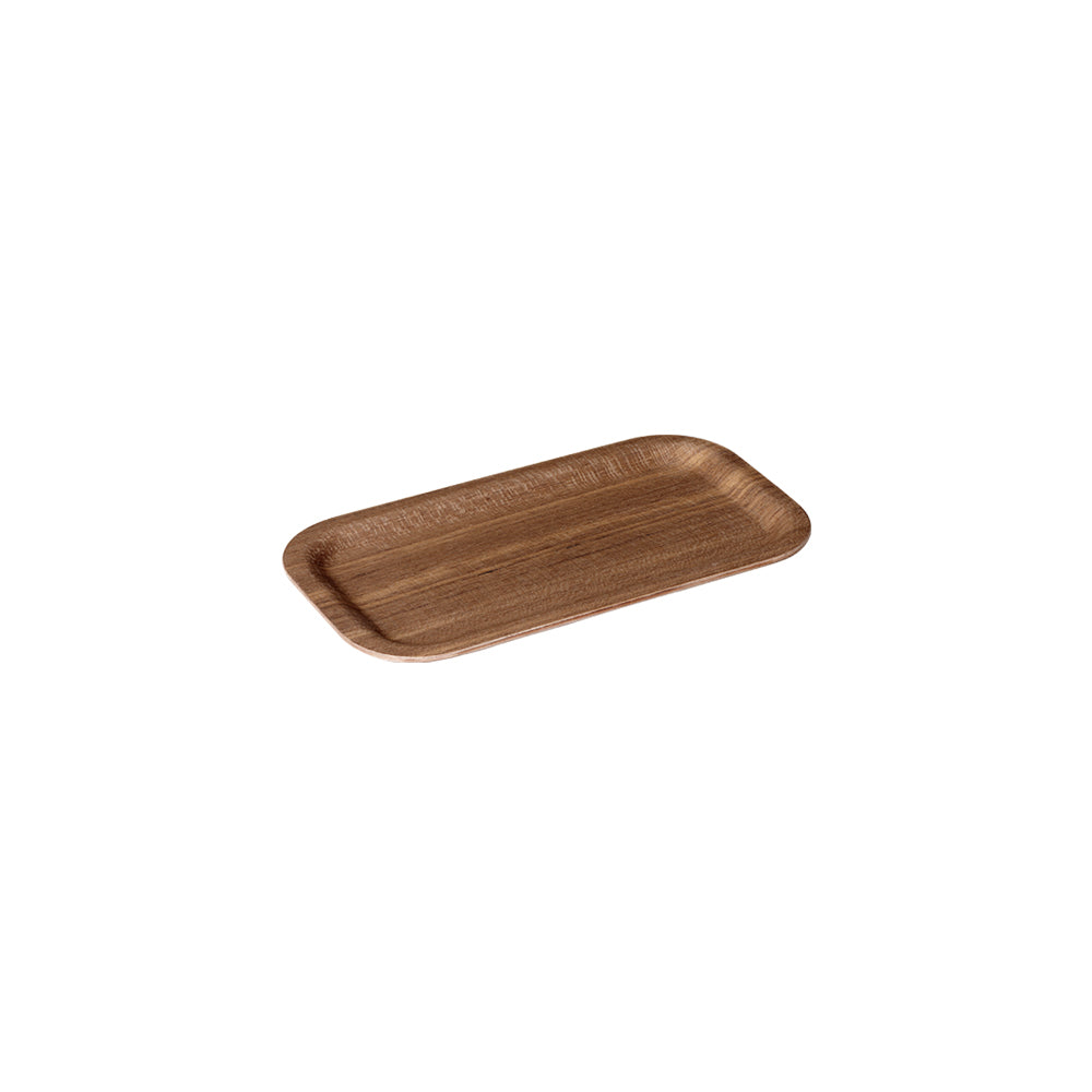 Wooden tray on a white background