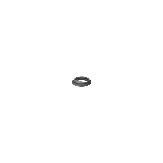 Black rubber gasket on a white background