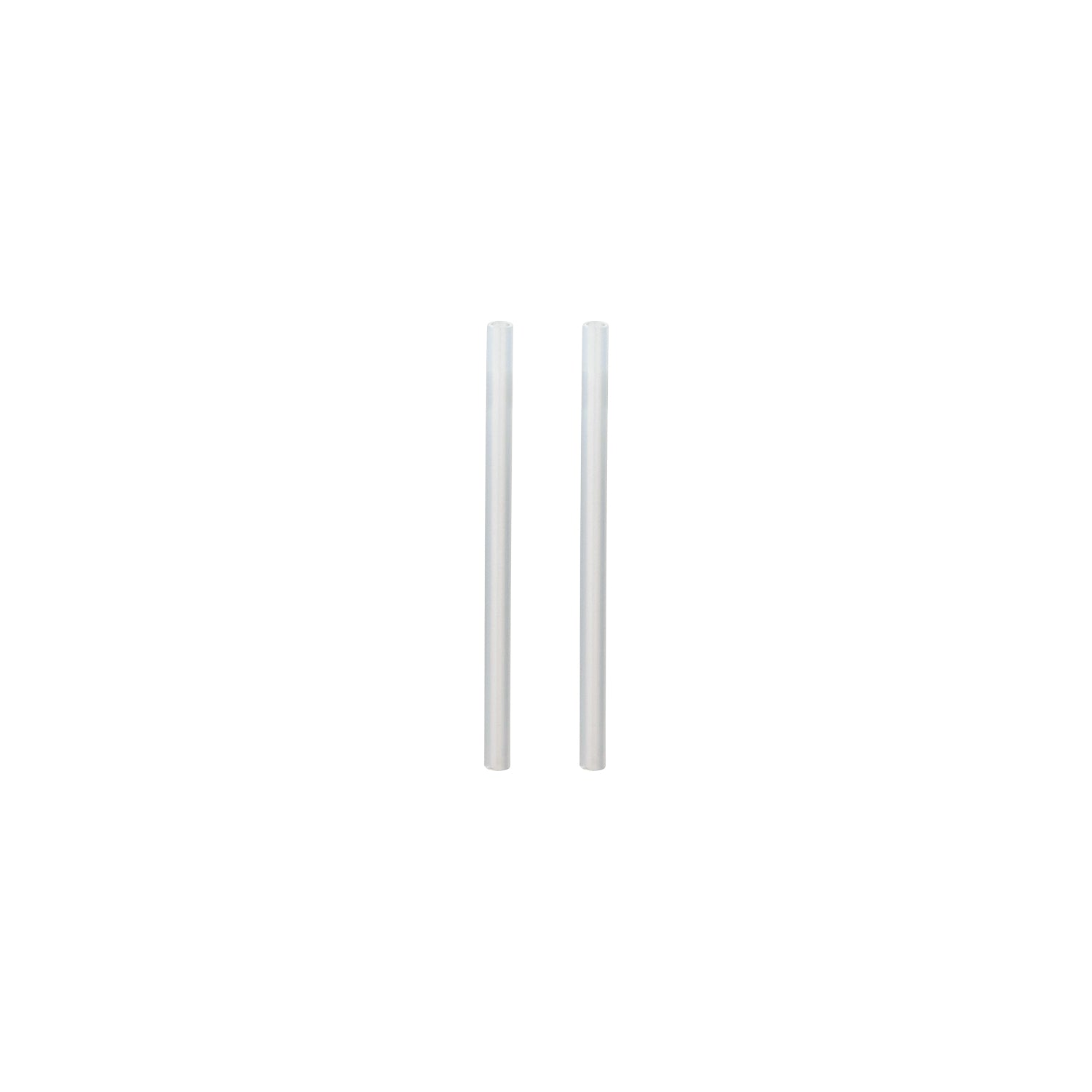 Two white cylindrical objects on a white background