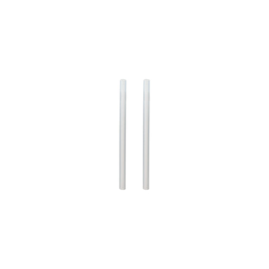 Two white cylindrical objects on a white background