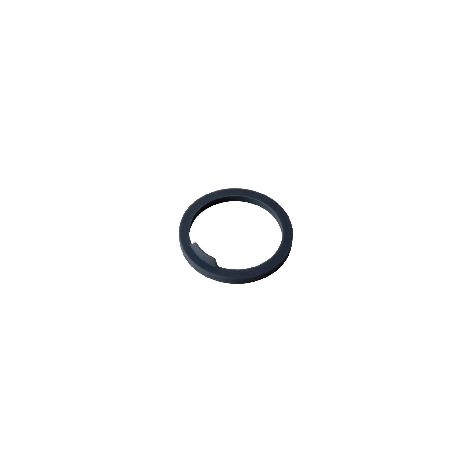 Black rubber washer on a white background