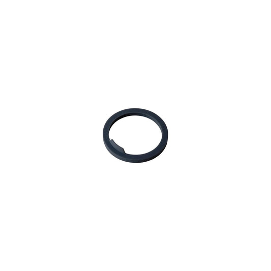 Black rubber washer on a white background