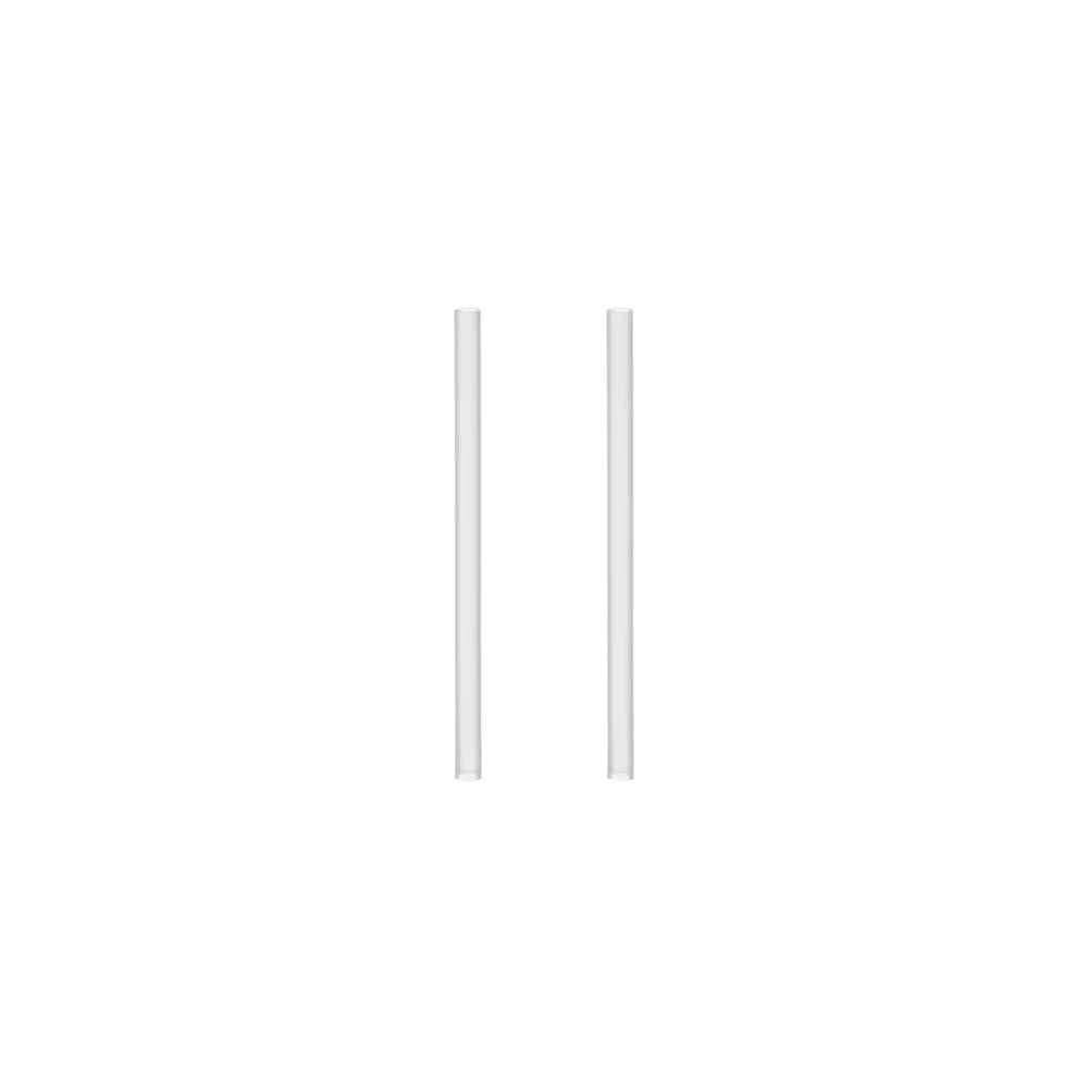 Two white rectangular objects on a white background