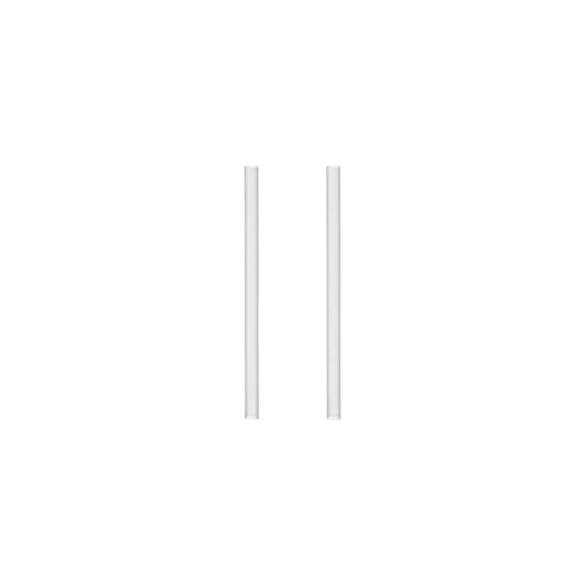 Two white rectangular objects on a white background
