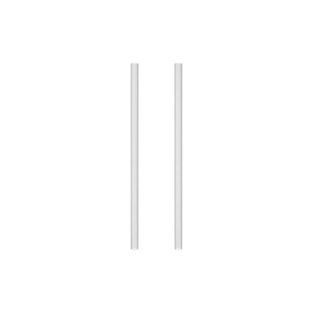 Two white rectangular objects on a white background