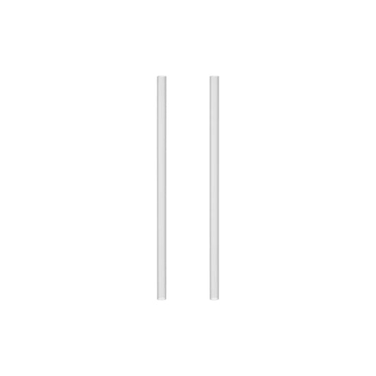 Two white rectangular objects on a white background
