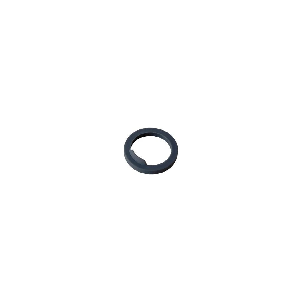 Black rubber washer on a white background