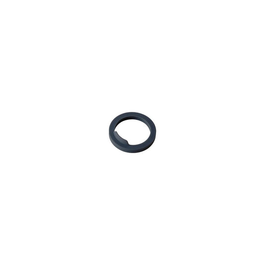 Black rubber washer on a white background